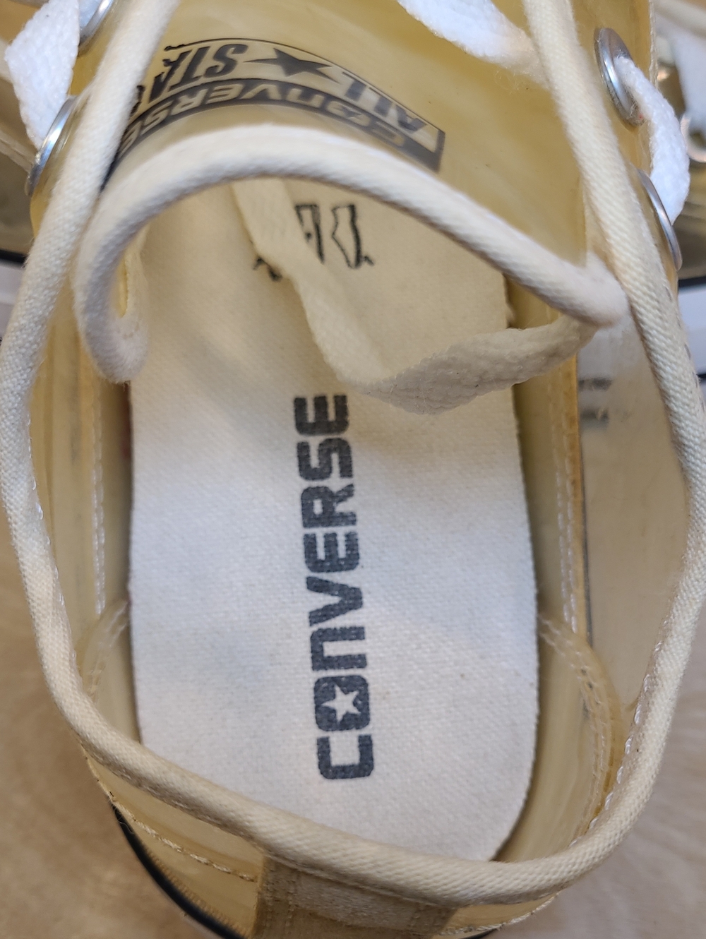 Converse Translucent Low Top Sneaker - Clear/White Womens Size 6 - Picture 10 of 11